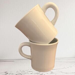 Set of 2 Williams Sonoma Essential White Porcelain Coffee Mug Tea Cup 8 oz EUC